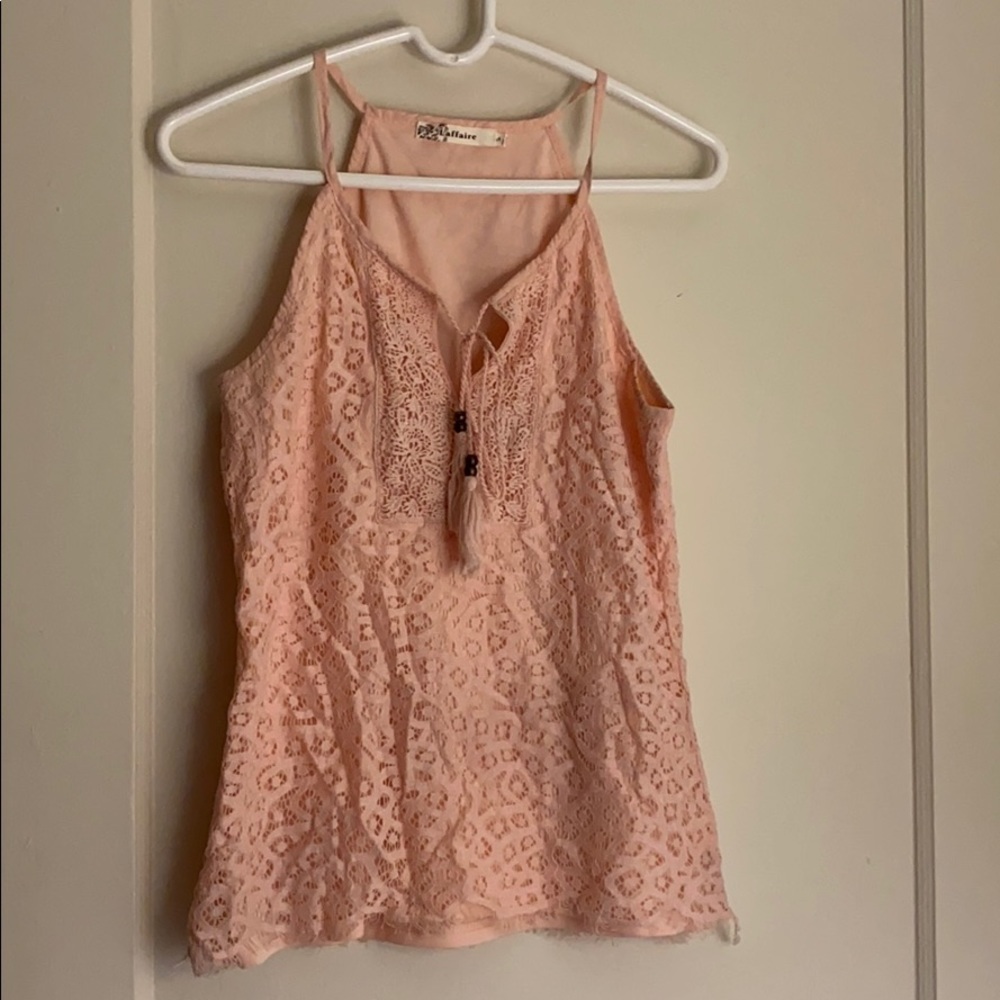 Laffaire light pink laced  spaghetti strap top